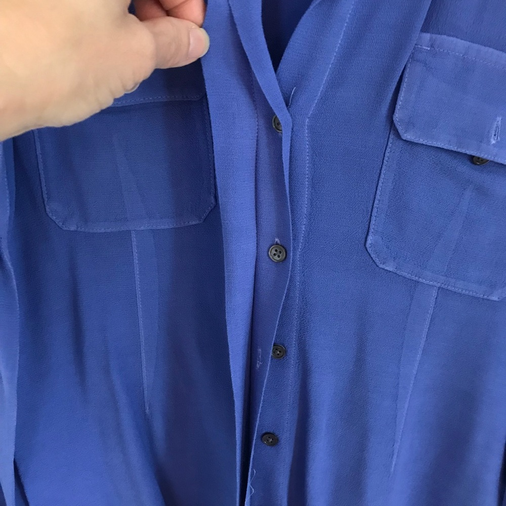 James Perse Cobalt Blue Button Down Top - Picture 5 of 8